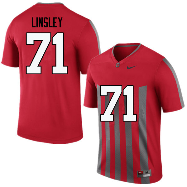 Men Ohio State Buckeyes #71 Corey Linsley College Football Jerseys Game-Throwback